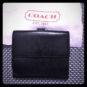 Black leather Coach Wallet 💼